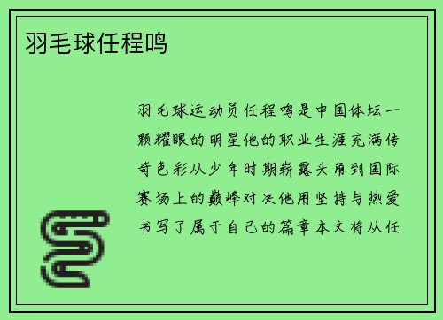 羽毛球任程鸣